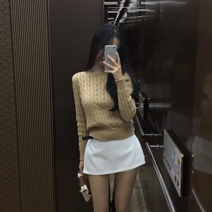 사계절 다용도 정장 반신 치마바지 하이웨이스트 안전 바지 한 마디 타이트 스커트 짧은 치마바지 경기 벨트 상세 이미지 21