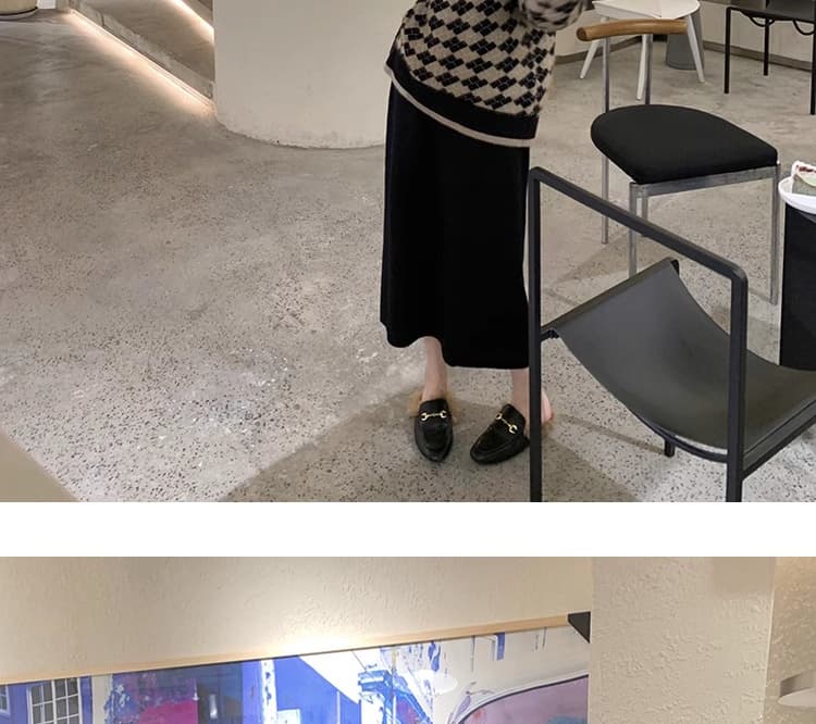 가을 겨울철 고급 센스 부드러운 찹쌀 중간 길이 스트레이트 타이트 스커트 하이웨이스트 한 마디 양모 니트 반신 스커트 여성 상세 이미지 43