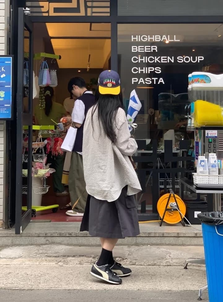 주름 장식 센스 체크무늬 긴팔 polo 여성 셔츠 느긋한 루즈핏 재킷 셔츠 상세 이미지 36