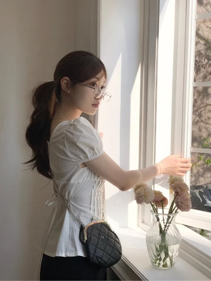 허리밴드 하이웨이스트 나비 넥타이 반신 스커트 상세 이미지 1