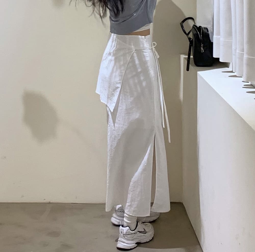 이른 가을 새로운 다용도 끈 트임 반신 스커트 상세 이미지 17