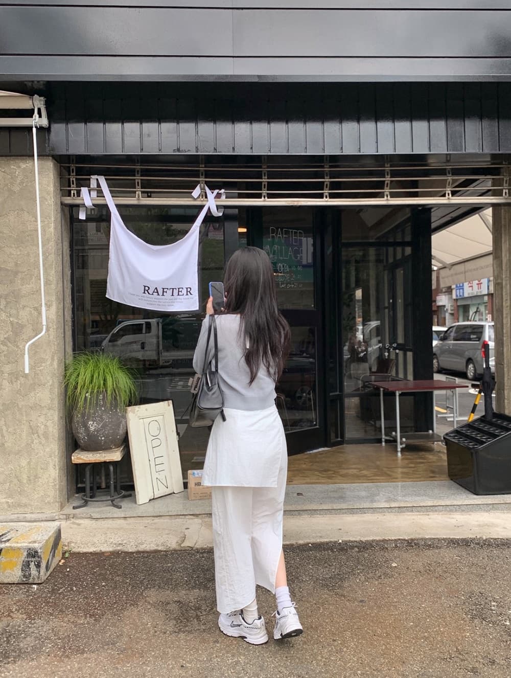 이른 가을 새로운 다용도 끈 트임 반신 스커트 상세 이미지 23