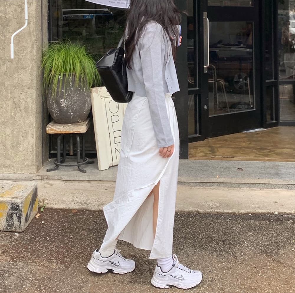 이른 가을 새로운 다용도 끈 트임 반신 스커트 상세 이미지 25