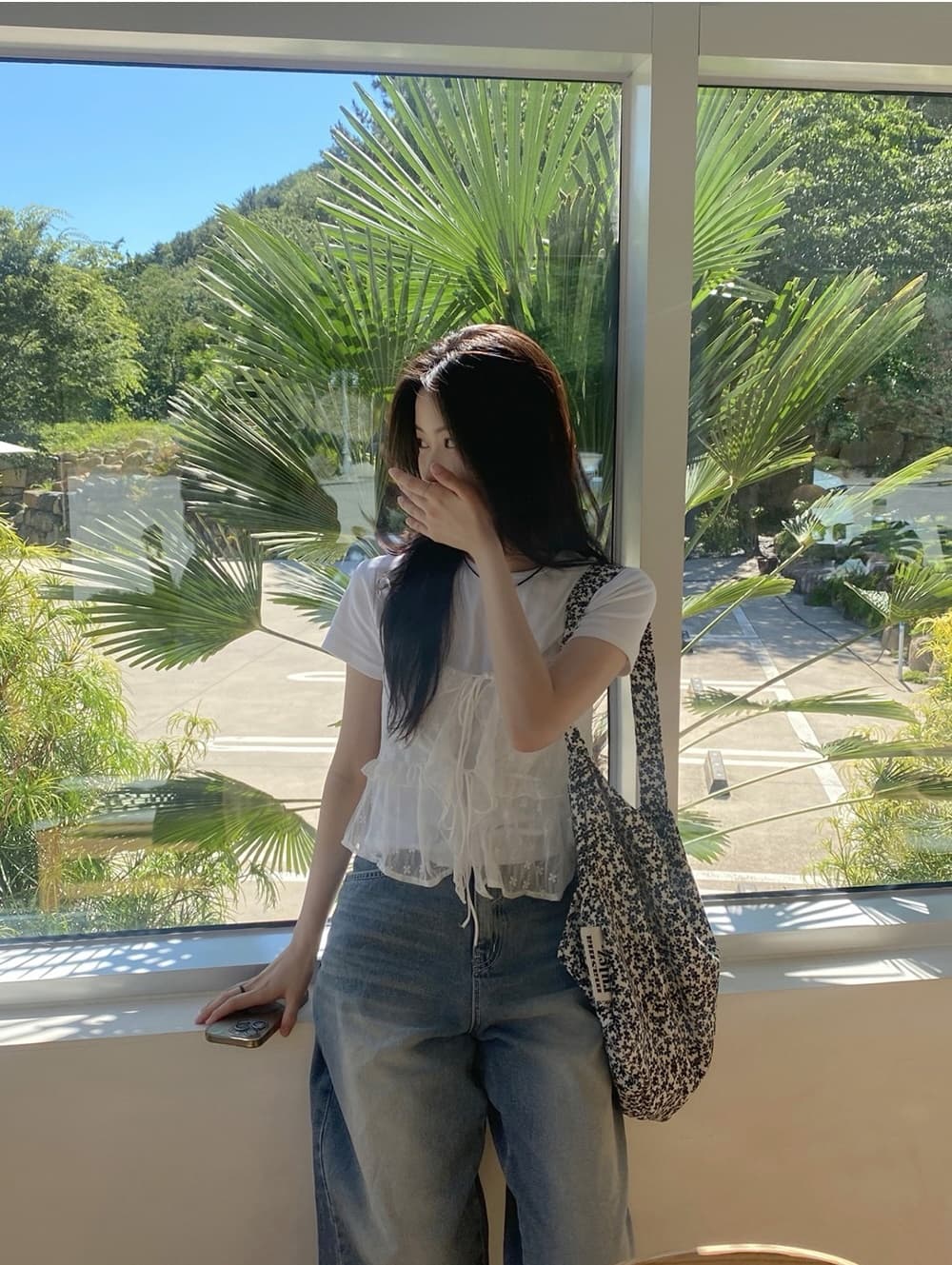 다용도 프랑스식 레이스 스택 착용 쇼트 스타일 캐미솔 이미지 3