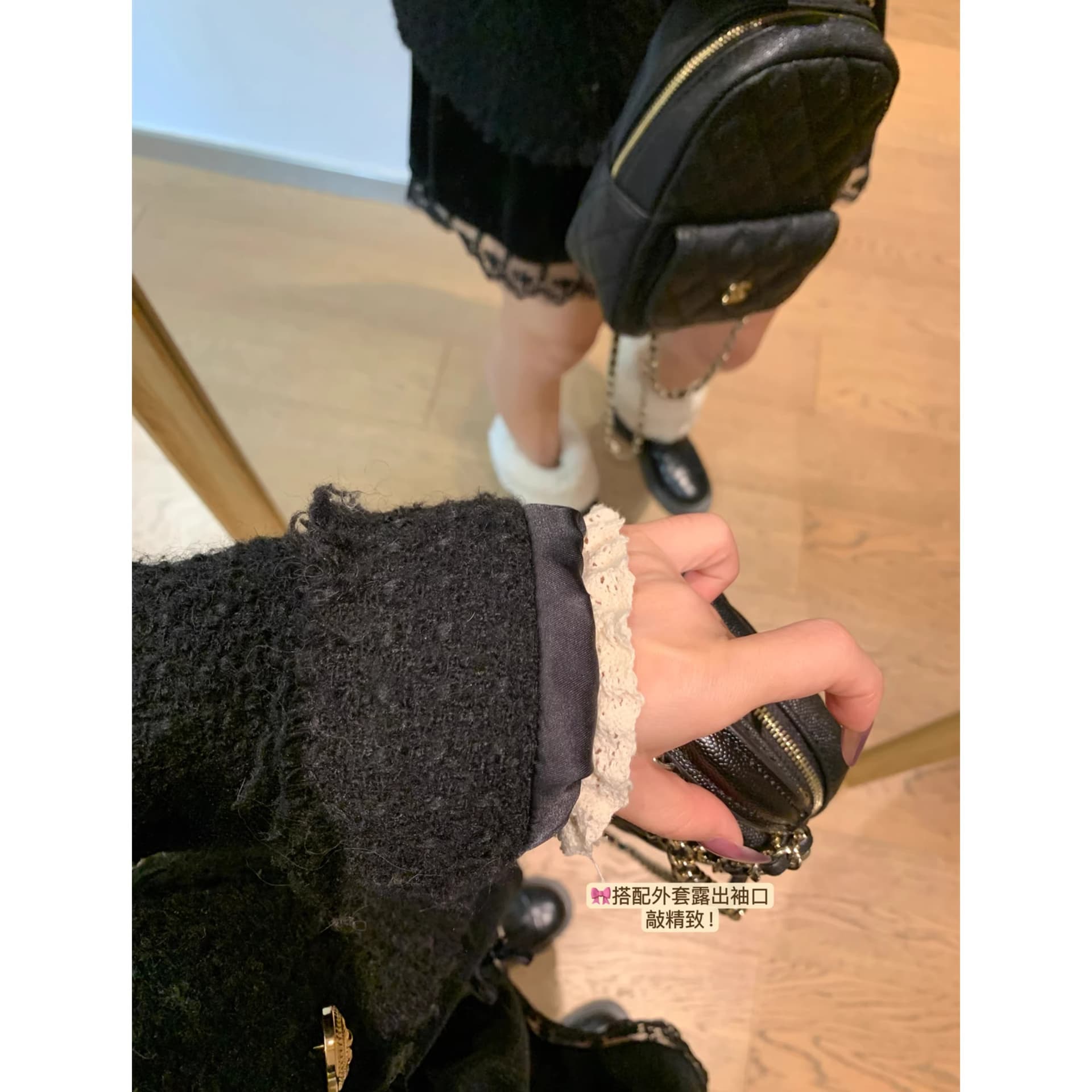 반하이넥 레이스 만나는 긴팔 니트 스웨터 여성 겨울 새로운 몸매 가꾸기 슬림해 보이는 단색 한국 스타일 스웨터 트렌디 이미지 3