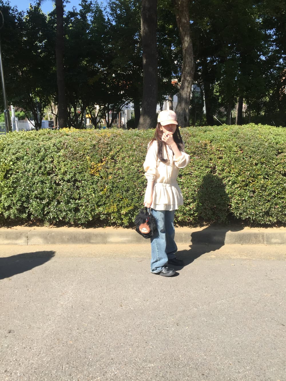 달콤함 소녀 한국 스타일 가을 새로운 쉬폰 긴팔 허리 수축 끈 미니 드레스 상세 이미지 28