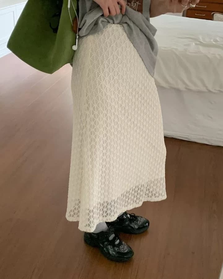 한국 스타일 품격 슬림해 보이는 허리밴드 홀로우 아웃 다용도 산포 진자 반신 스커트 상세 이미지 5