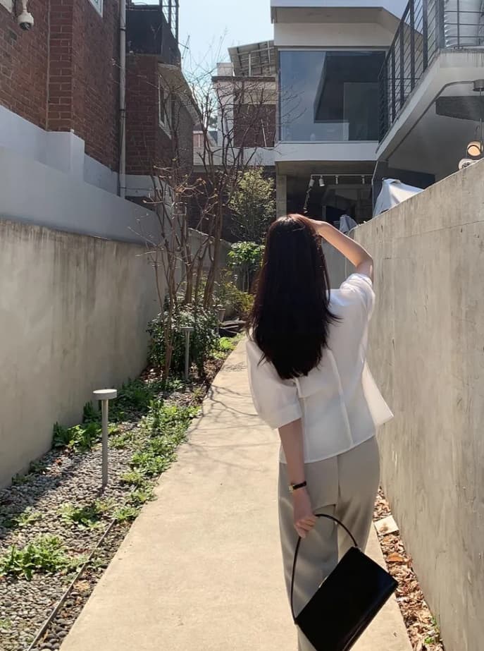 한국 스타일 디자인 센스 레이스업 싱글 줄 버튼 셔츠 상세 이미지 30