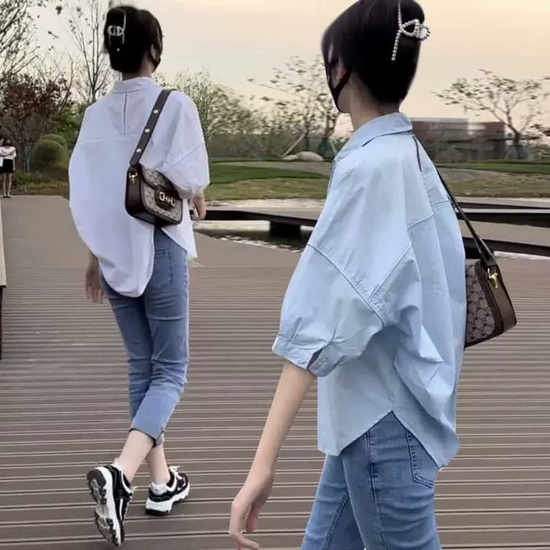 새로운 루즈핏 슬림해 보이는 캐주얼 다용도 셔츠