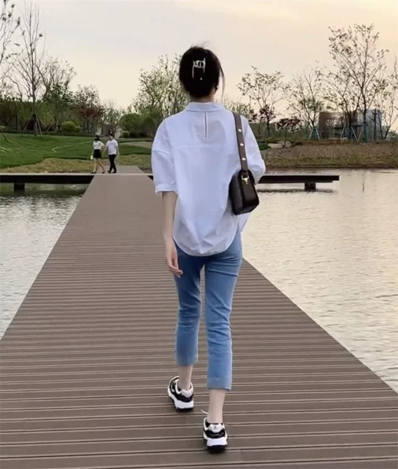 새로운 루즈핏 슬림해 보이는 캐주얼 다용도 셔츠 상세 이미지 5