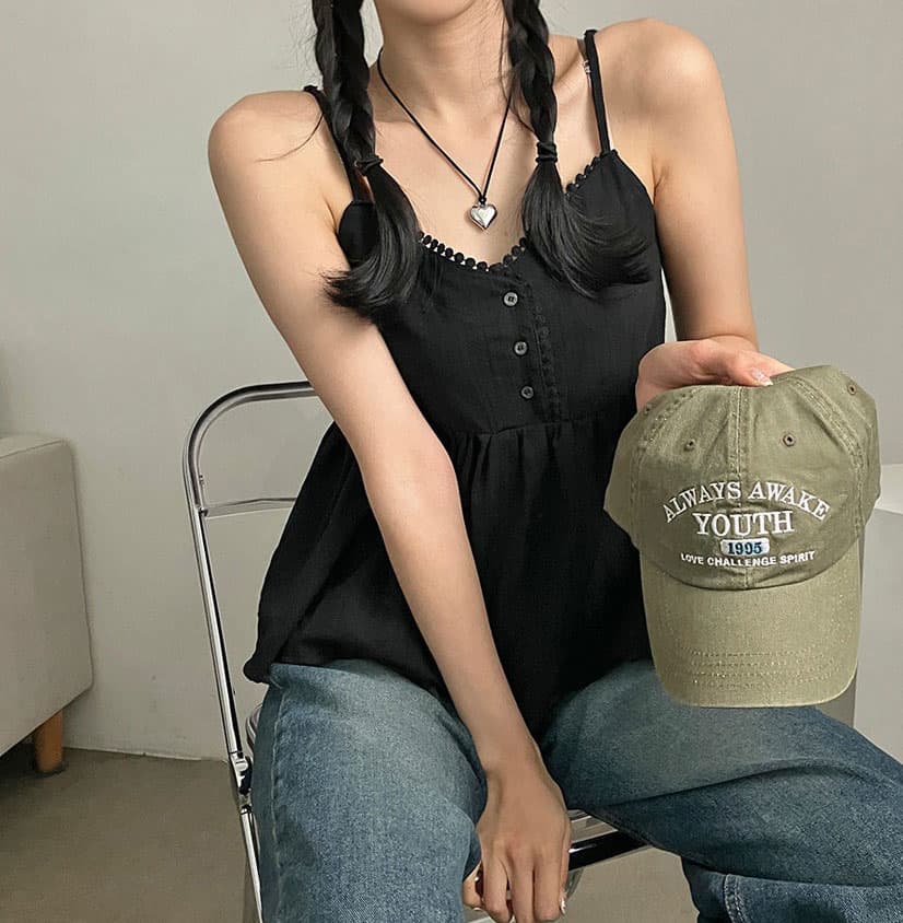 한국 chic 순수한 욕망 새로운 순면 작은 슬링 조끼 여성 연령 감소 사탕 색상 다용도 소녀 맨위 상세 이미지 42