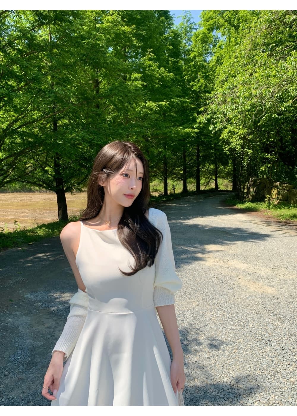 고급 디자인 센스 민소매 롱 코트 드레스 어깨끈 수 있습니다. 조정 상세 이미지 28