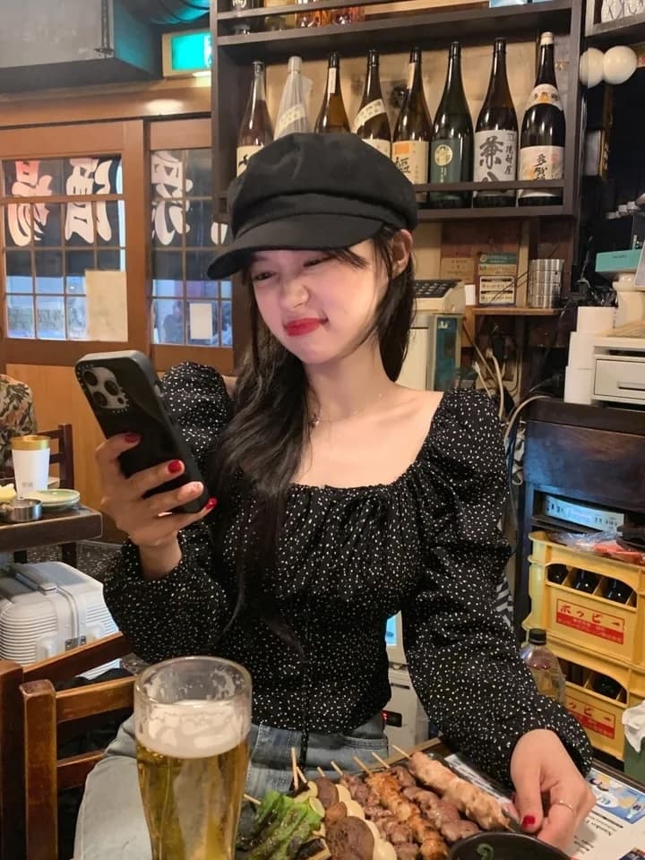 이른 가을 거품 소매 펌프 로프 레이스업 허리 수축 도트 긴팔 셔츠 상세 이미지 3