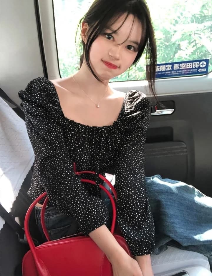 이른 가을 거품 소매 펌프 로프 레이스업 허리 수축 도트 긴팔 셔츠 상세 이미지 10