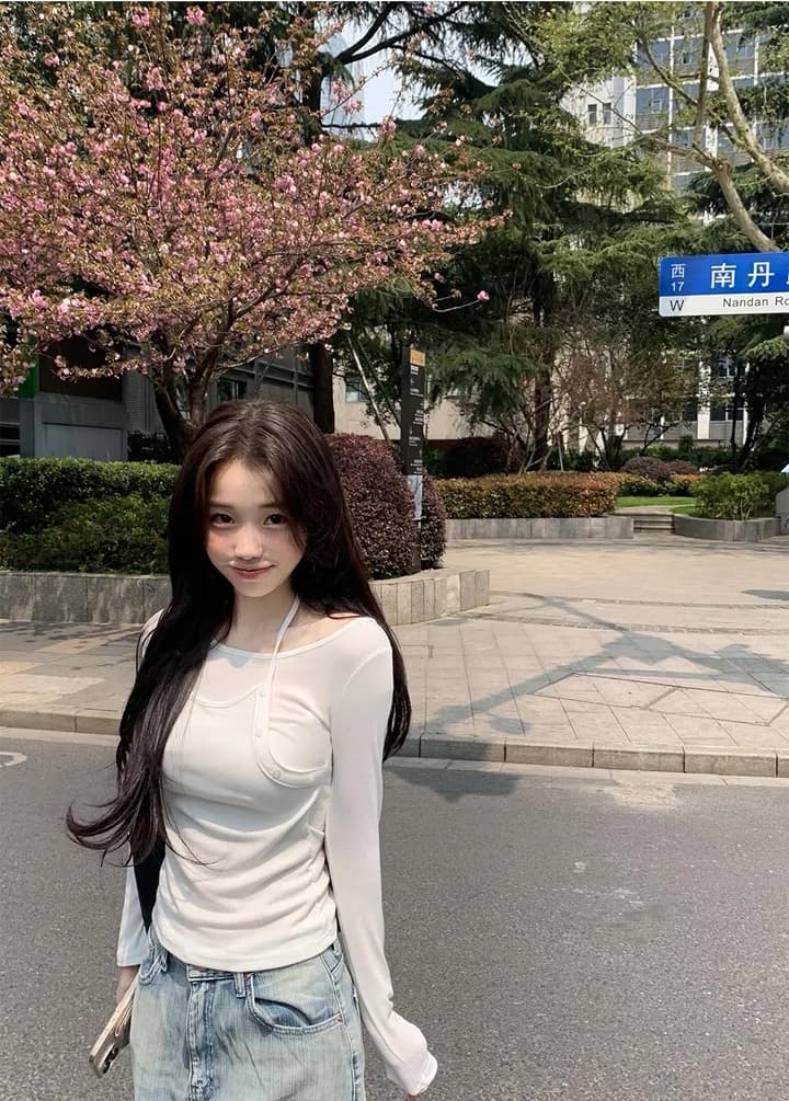 한국 스타일 디자인 센스 페이크 레이어드 슬립 긴팔 맨위 상세 이미지 9