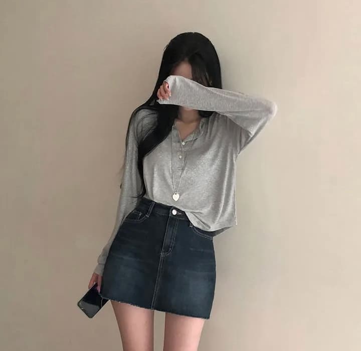 라운드 넥 만나는 싱글 줄 버튼 하프 오픈 가디건 니트 맨위 상세 이미지 31