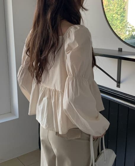 가을 의상 새로운 미니멀리즘 신선함 주름 밴딩 싱글 줄 버튼 셔츠 상세 이미지 21