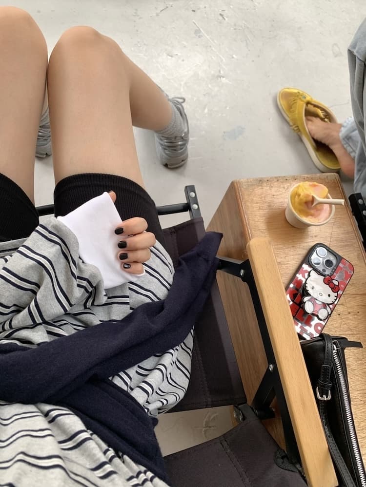 이른 가을 POLO 칼라 스트라이프 느긋한 루즈핏 긴팔 티셔츠 상세 이미지 11