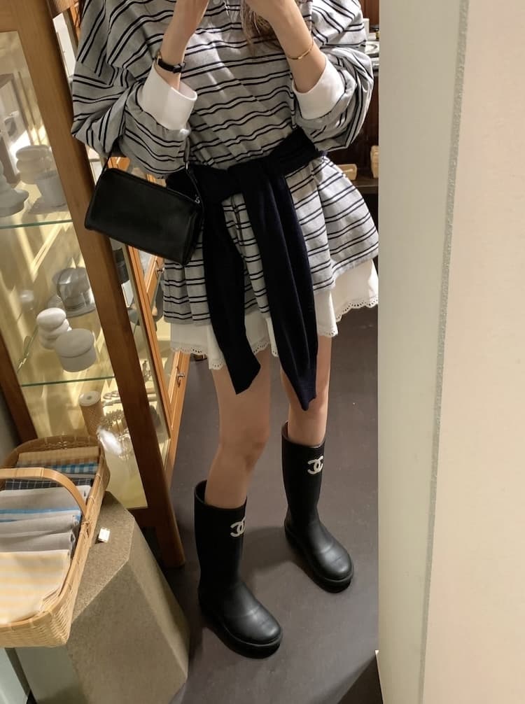 이른 가을 POLO 칼라 스트라이프 느긋한 루즈핏 긴팔 티셔츠 상세 이미지 36