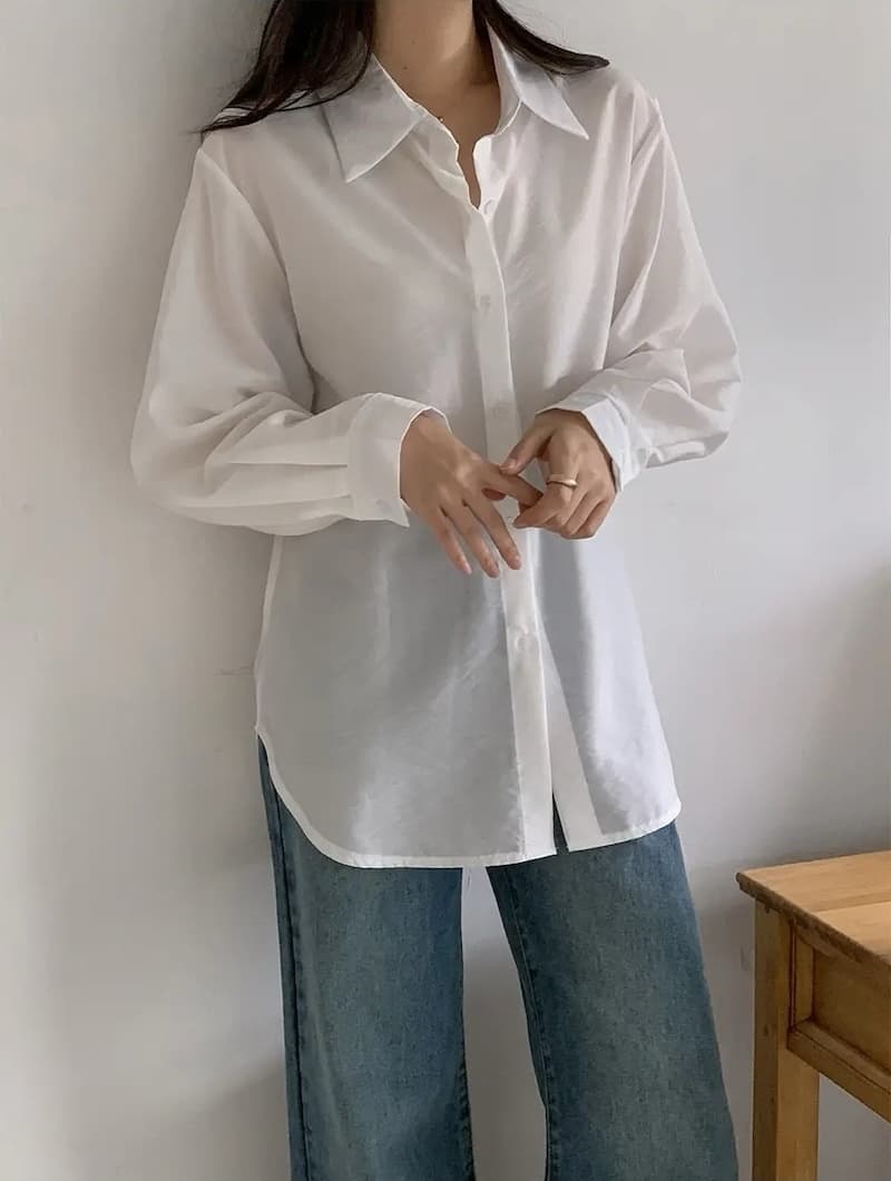 이른 가을 새로운 계층의 감각 레이스업 셔츠 투피스 세트 상세 이미지 3