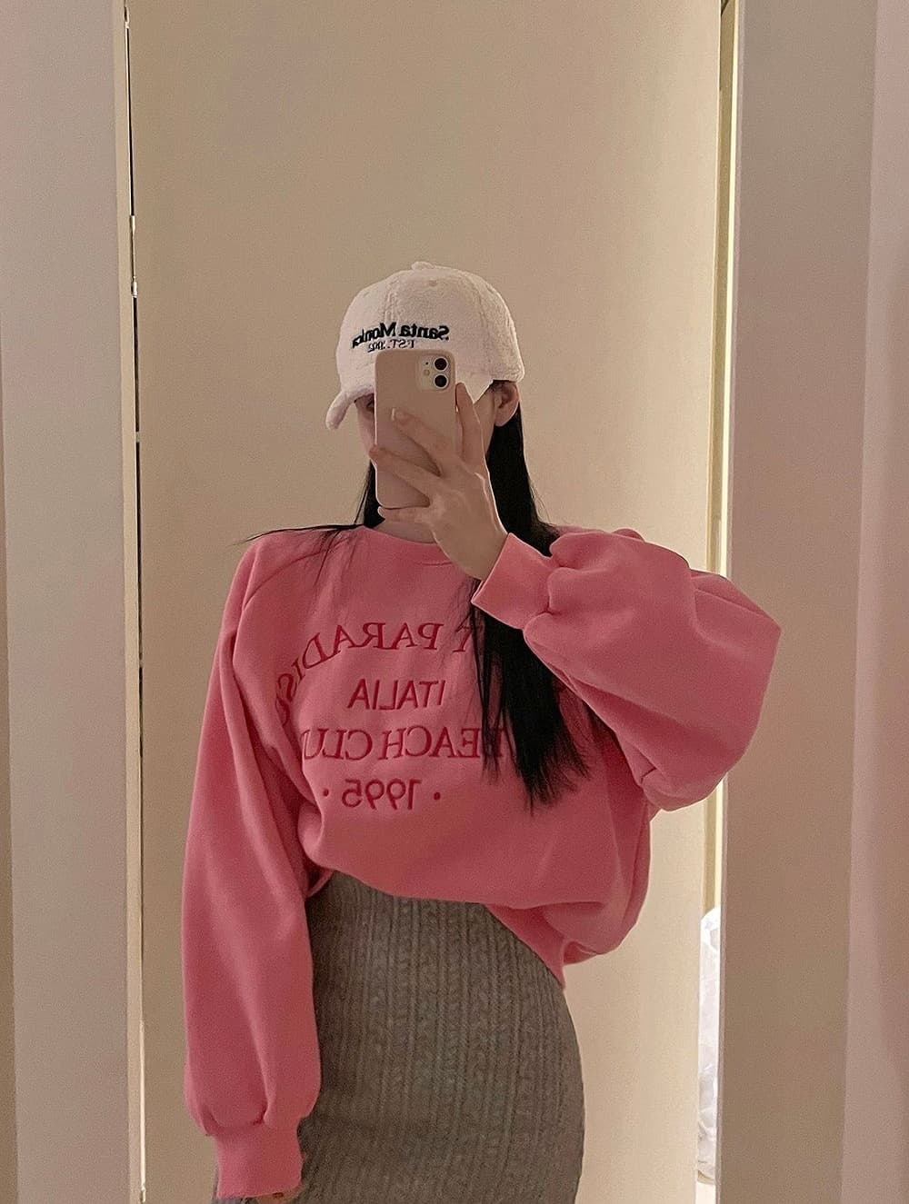 가을 겨울 새로운 자수 알파벳 털이 있고 두꺼운 후드티 이미지 3