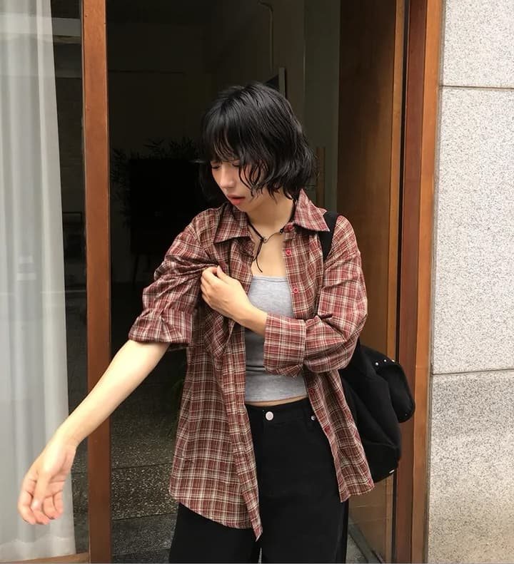 레트로 미니멀리즘 루즈핏 긴팔 셔츠 맨위 상세 이미지 15