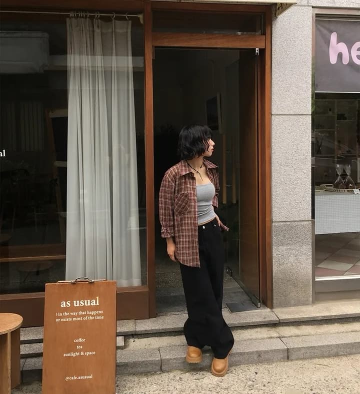 레트로 미니멀리즘 루즈핏 긴팔 셔츠 맨위 상세 이미지 17