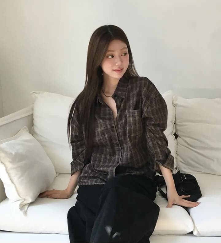 레트로 미니멀리즘 루즈핏 긴팔 셔츠 맨위 상세 이미지 18