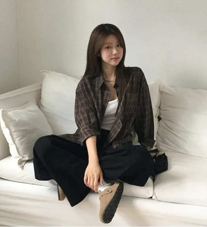 레트로 미니멀리즘 루즈핏 긴팔 셔츠 맨위 상세 이미지 20