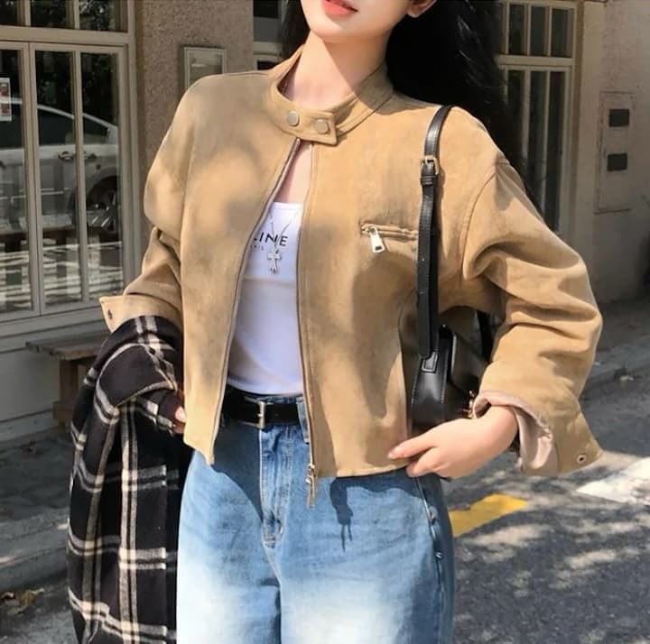 가을 의상 새로운 플러시 가죽 쇼트 스타일 오토바이 재킷 재킷 맨위 상세 이미지 20
