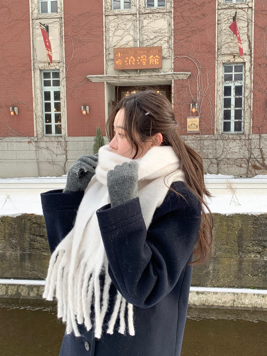 레트로 품격 겨울 두꺼운 솜을 넣은 이중 버튼 루즈핏 모직 외투 모직 코트 상세 이미지 23
