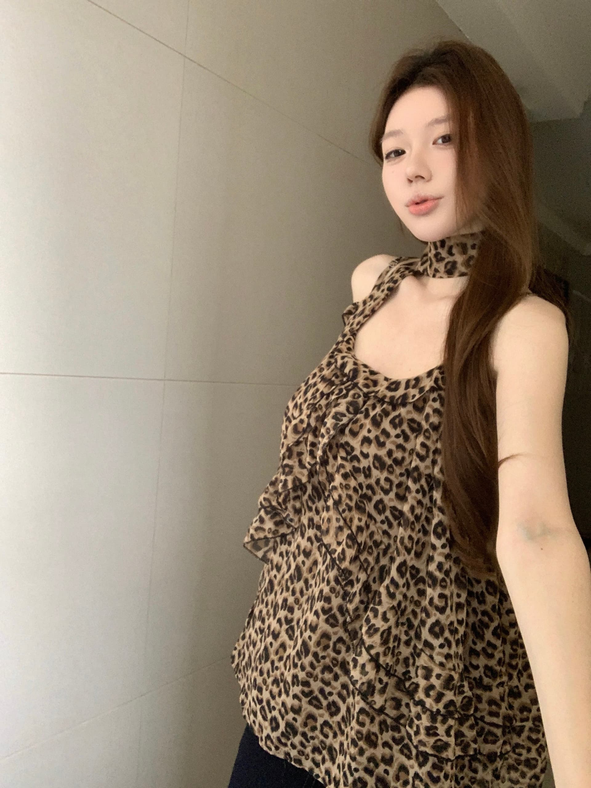 실사 아니요 가격 인하 레오파드 무늬 캐미솔 여름 디자인 센스 작은 대중 루즈핏 외출용 Chic 핫걸 슬림해 보이는 맨위 상세 이미지 10