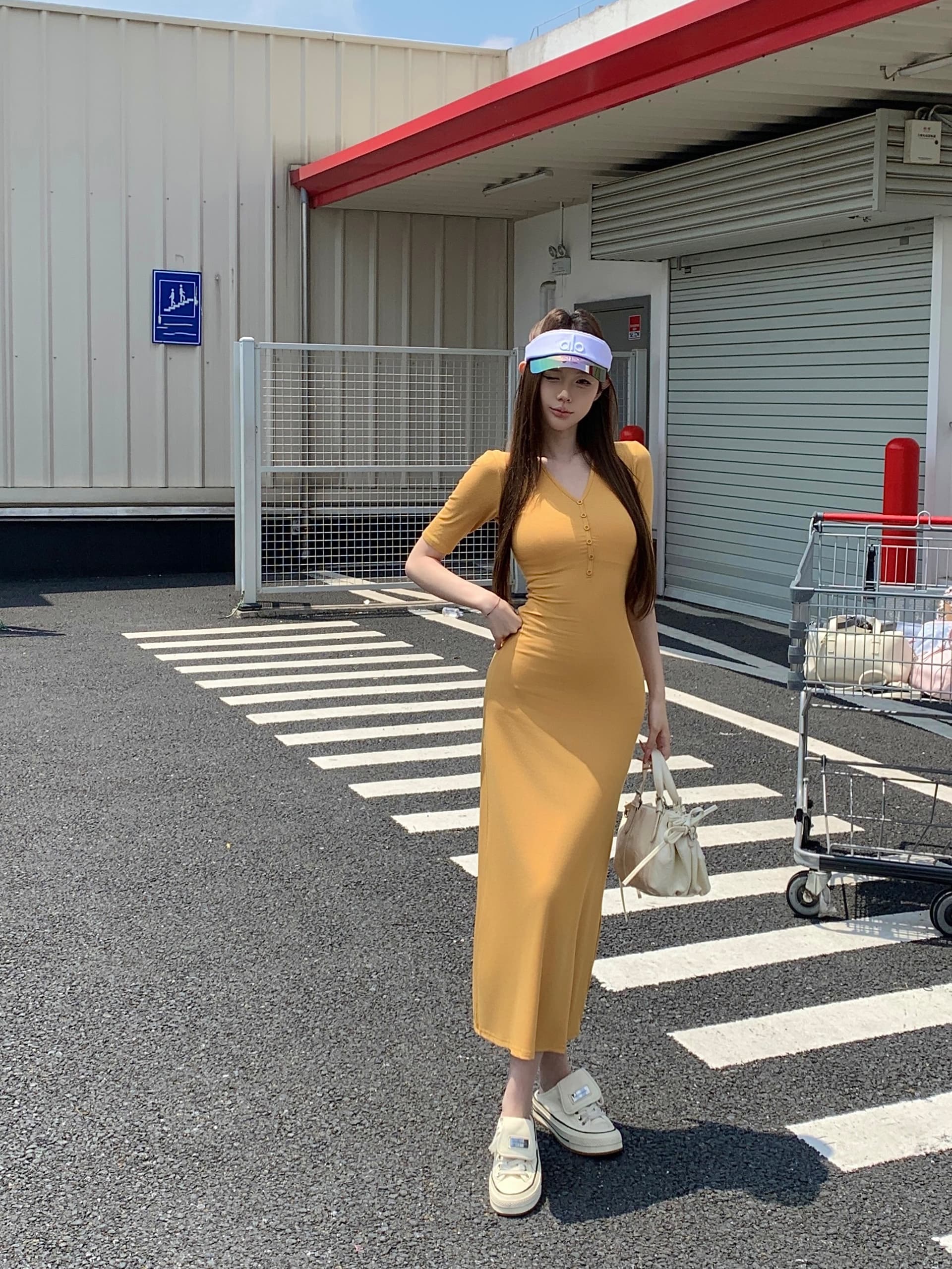 실사 아니요 가격 인하 V넥 반팔 여성 드레스 순수한 욕망 몸매 가꾸기 인어 꼬리 롱 스커트 디스플레이 몸 허리 수축 타이트 스커트 치마 상세 이미지 3