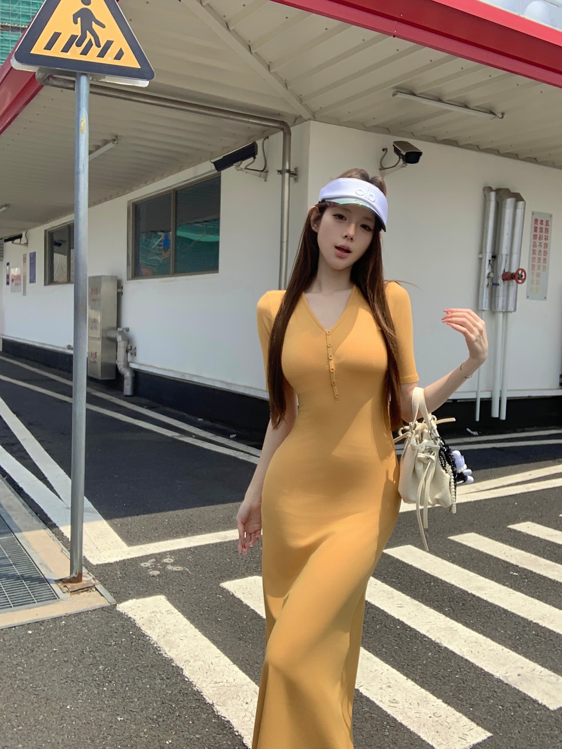 실사 아니요 가격 인하 V넥 반팔 여성 드레스 순수한 욕망 몸매 가꾸기 인어 꼬리 롱 스커트 디스플레이 몸 허리 수축 타이트 스커트 치마 상세 이미지 7