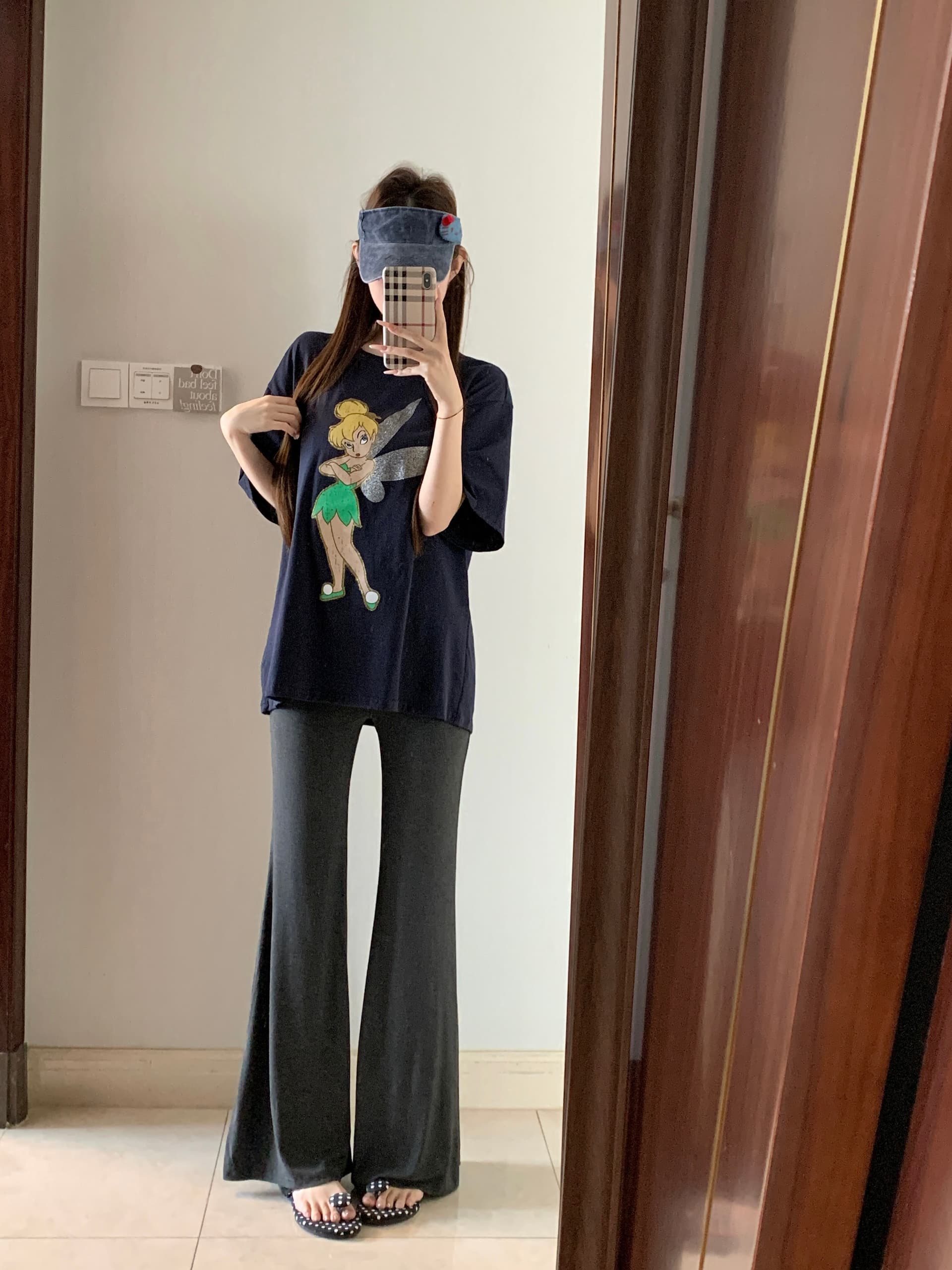 실사 아니요 가격 인하 무거운 레트로 엘프 프린트 티셔츠 여성 아메리칸 루즈핏 반팔 부츠컷 슬림해 보이는 긴 바지 상세 이미지 10