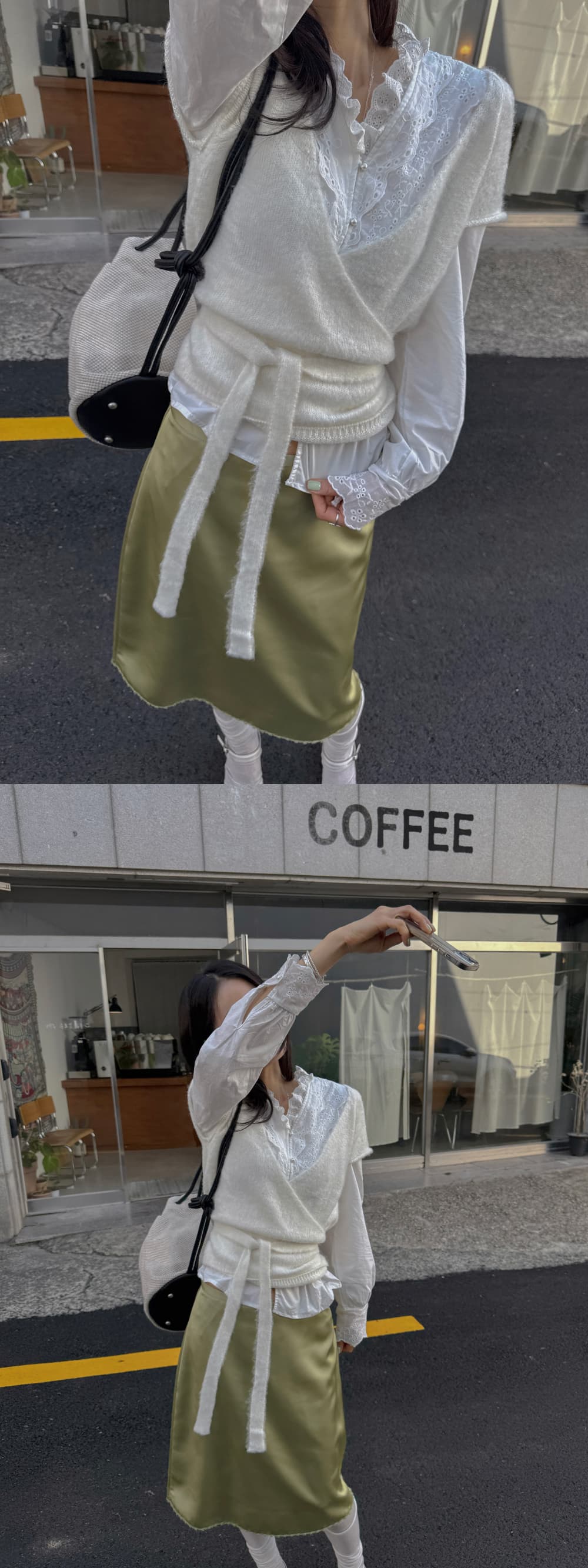 새로운 무거운 작업 레이스 레이스 루즈핏 긴팔 여성 셔츠 상세 이미지 9