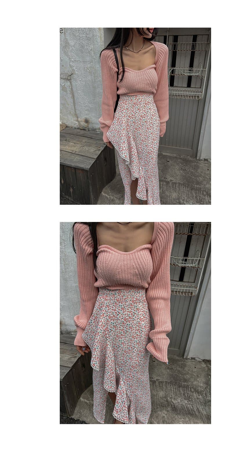 있음 선적 허리밴드 레이스 패치워크 불규칙 반신 스커트 상세 이미지 3