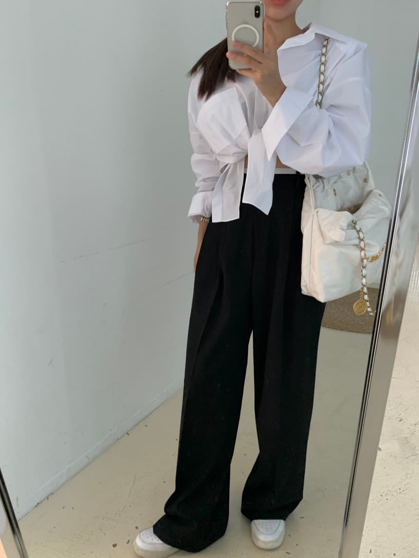 있음 선적 싱글 줄 버튼 불규칙 긴팔 여성 셔츠 상세 이미지 21