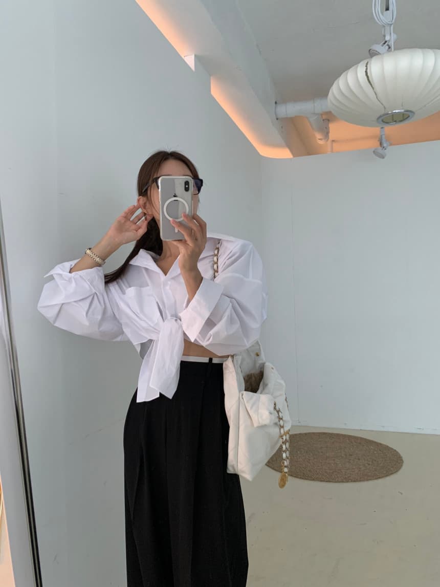있음 선적 싱글 줄 버튼 불규칙 긴팔 여성 셔츠 상세 이미지 23