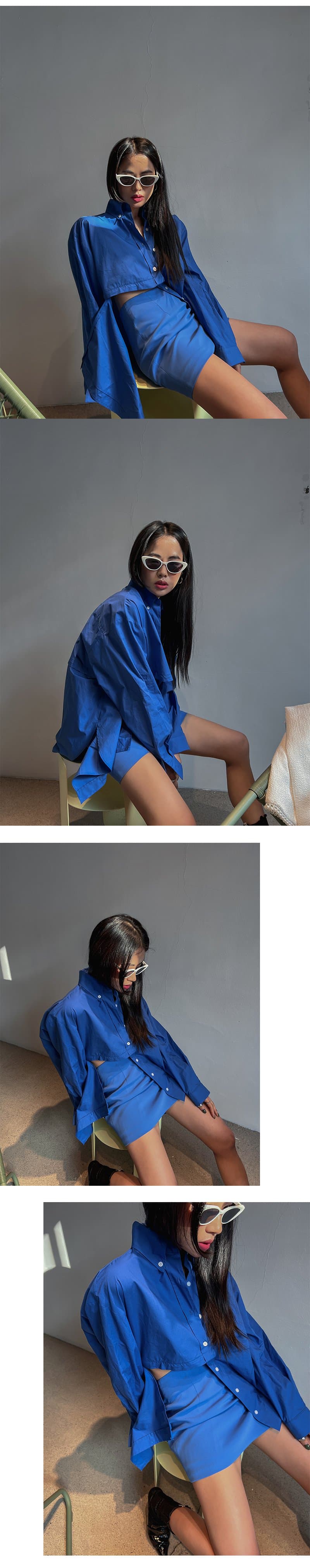 있음 선적 가을 의상 지퍼 패치워크 중간 길이 긴팔 여성 셔츠 상세 이미지 3