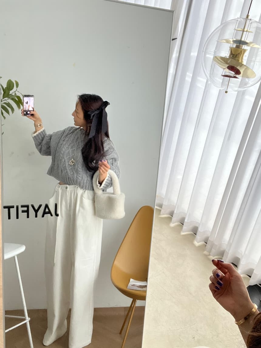 있음 선적 가을 의상 허리밴드 펌프 로프 구덩이 기사 캐주얼 긴 바지 여성 상세 이미지 3