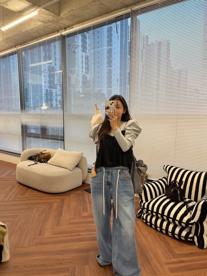 있음 선적 가을 부드러운 품격 모피 스택 착용 캐미솔 상세 이미지 19