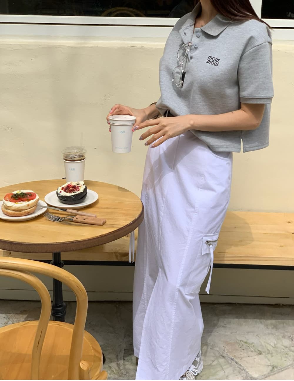 있음 선적 이후 허리밴드 트임 다용도 반신 스커트 워크웨어 치마 상세 이미지 8