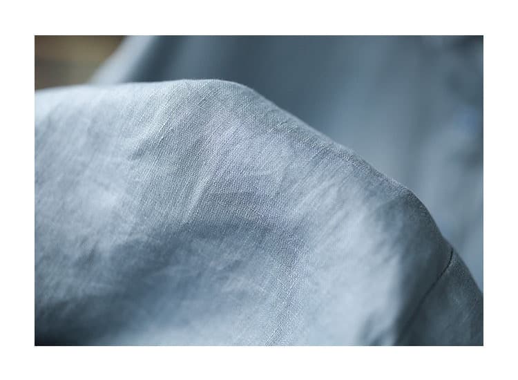 여름 새로운 한국 스타일 루즈핏 빅 사이즈 프릴 밑단 단색 면 린넨 여성 셔츠 다용도 연령 감소 셔츠 상세 이미지 14