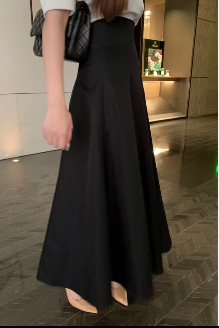 송 지혜 앤 쉬 나 눈부신 가을 한 부서 오프숄더 슬립 긴팔 셔츠 하이웨이스트 품격 슬림해 보이는 반신 스커트 이미지 7