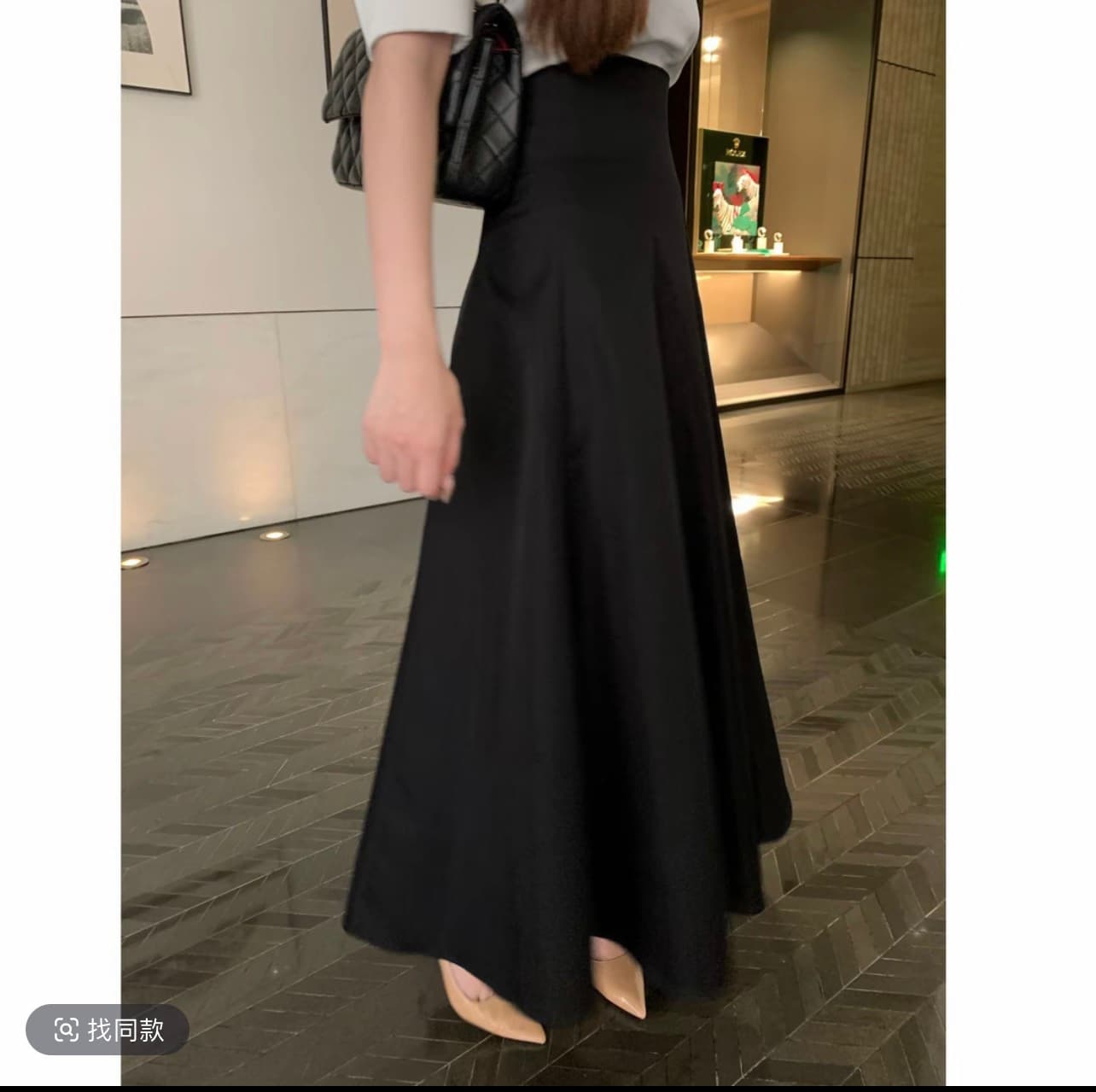 송 지혜 앤 쉬 나 눈부신 가을 한 부서 오프숄더 슬립 긴팔 셔츠 하이웨이스트 품격 슬림해 보이는 반신 스커트 상세 이미지 5