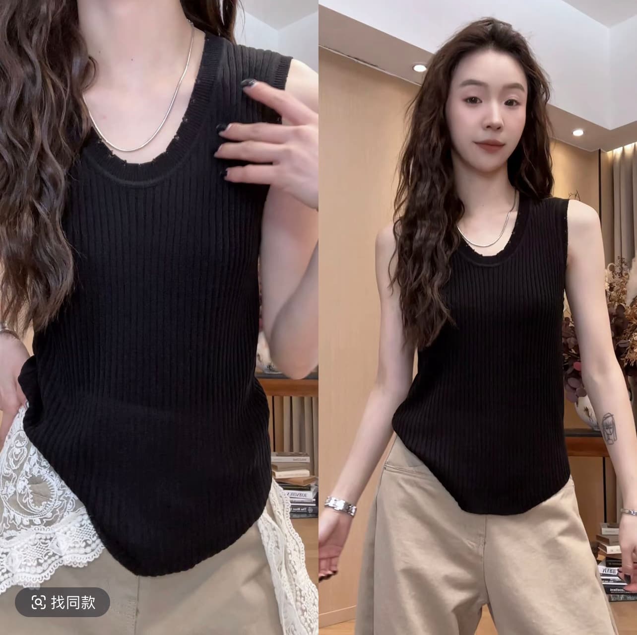 작은 조용한 잠시 2026 봄 아모이 3 차원 자르기 정장 캐주얼 바지 새로운 다용도 슬림해 보이는 티셔츠 맨위 상세 이미지 4