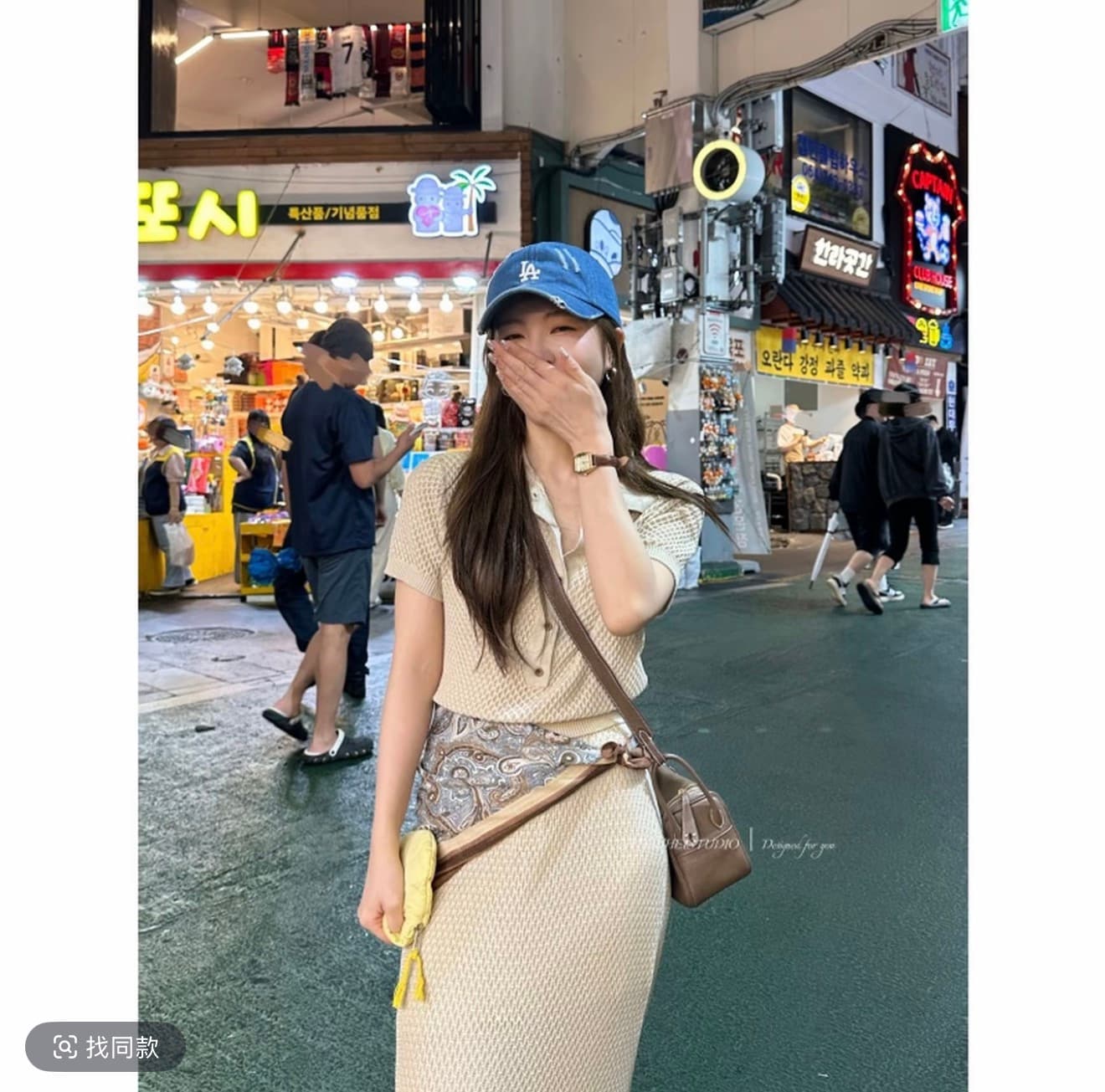 큰 머리 블랙 바닐라 수 있습니다. 노래 패션 품격 맨위 반신 스커트 세트 조립 스카프 3종 세트 상세 이미지 3