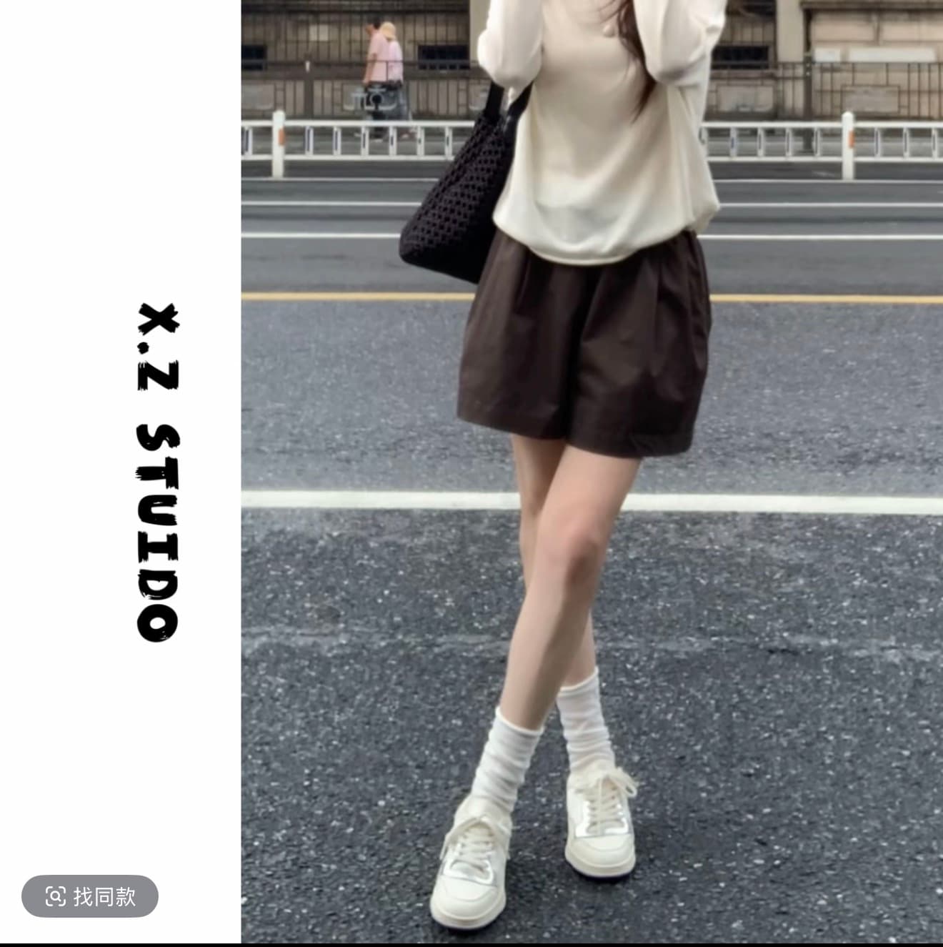 보다 작은 서울 아마 패션 조수 브랜드 밖으로 조각 아름다운 옷 다용도 미니멀리즘 캐주얼 바지 루즈핏 넓은 다리 이미지 5