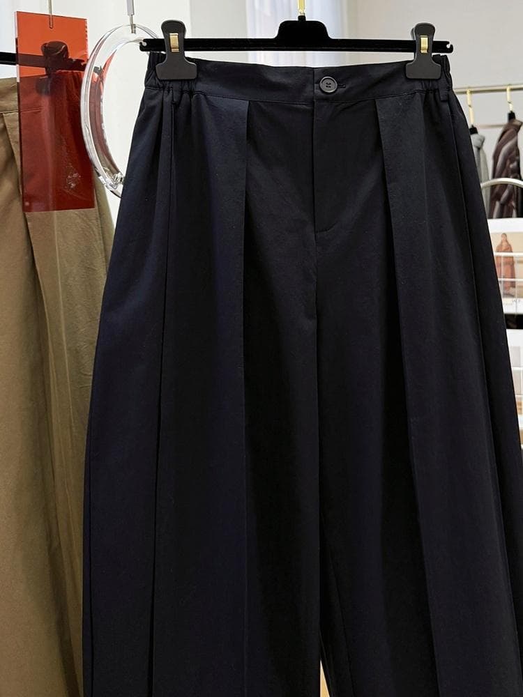 디자인 센스 주름 고유 한 워크웨어 캐주얼 바지 여성 가을 얇은 스타일 바지 슈퍼 잘 생긴 올해 인기 벽오동 바지 상세 이미지 12